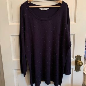 Studio Untold Navy scoop neck sweater, sparkly